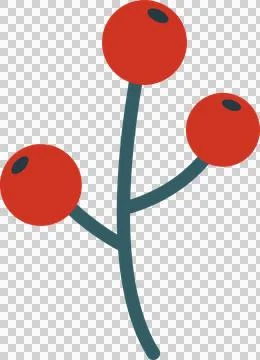A bunch of red berries, flat illustration Stock Illustration