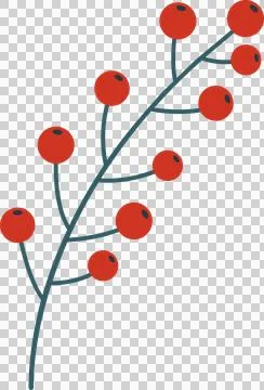 A bunch of red berries, flat illustration Stock Illustration