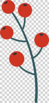 A bunch of red berries, flat illustration Stock Illustration