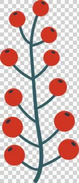 A bunch of red berries, flat illustration Stock Illustration