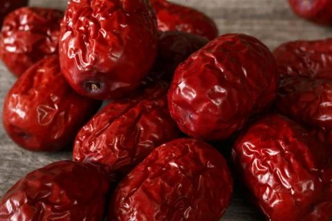 Bunch of red Chinese dates Stock Photos