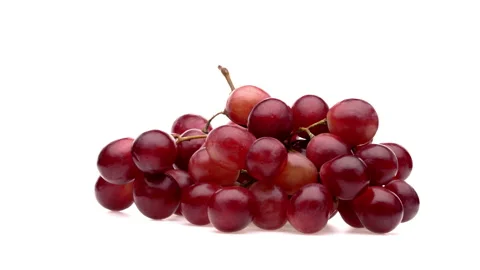 Bunch of red grapes rotating. Isolated on white background. Stock Footage 161037983