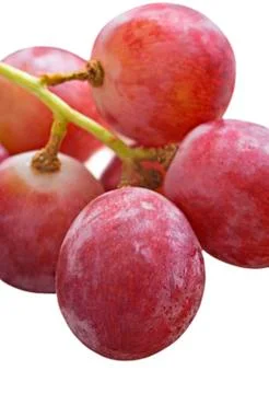 Bunch of red grapes on white Stock Photos