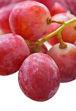 Bunch of red grapes on white Stock Photos