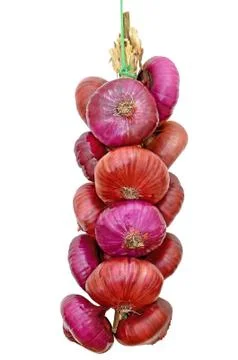 Bunch of red onion Stock Photos