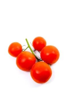 Bunch of red tomatoes on white background Stock Photos