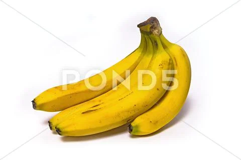 Bunch of ripe bananas isolated on white background Stock Photos
