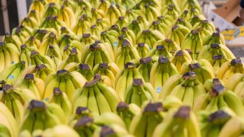 Bunch Of Ripe Bananas At A Street Market Stock Photos
