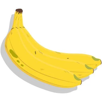 A bunch of ripe bananas. White background. Stock Illustration