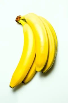 Bunch of ripe bananas on a white background Stock Photos
