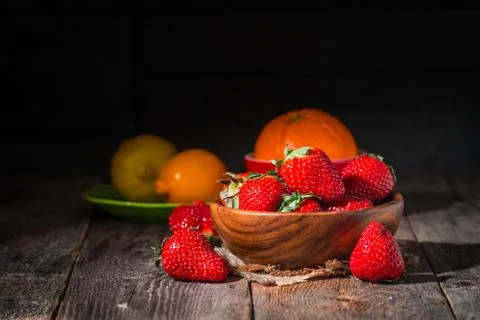 Bunch of ripe strawberries Stock Photos