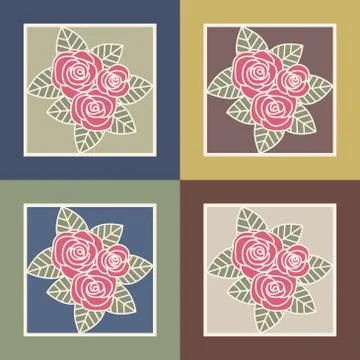 Bunch of roses Stock Illustration