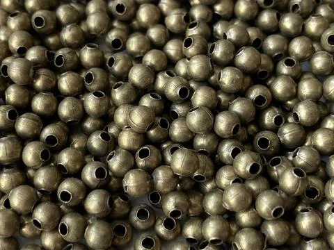 A bunch of  round beads for needlework 库存照片