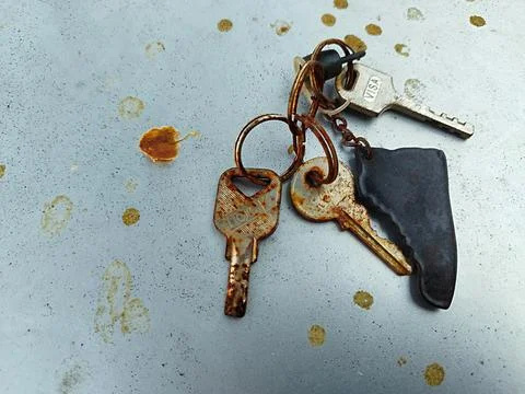 A bunch of rusty keys Stock Photos