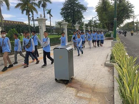 Bunch of schoolchildren Stock Photos