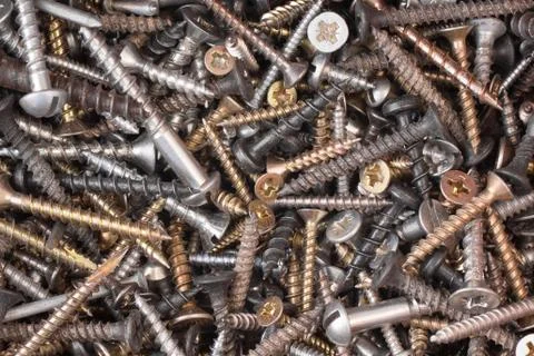 Bunch of screws Stock Photos