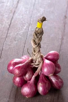 Bunch of shallots Stock Photos