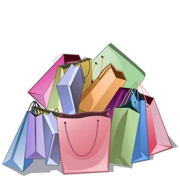 Bunch of shop packs. Stock Illustration