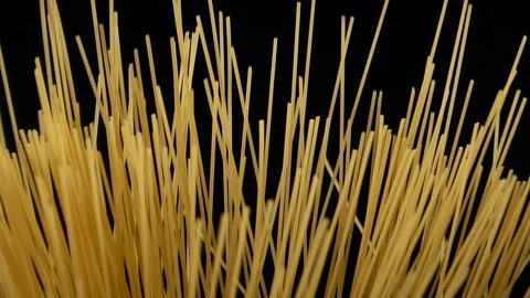 Bunch of spaghetti falls down and jumps Stock Footage 71087988