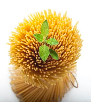 Bunch of spaghetti on white background Stock Photos