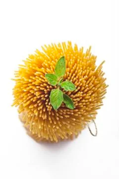 Bunch of spaghetti on white background Stock Photos