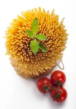 Bunch of spaghetti on white background Stock Photos