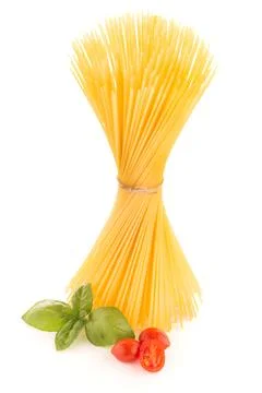 Bunch of spaghetti on white background. Stock Photos