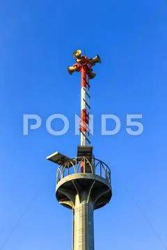 Bunch of speakers for the tsunami warning Stock Photos