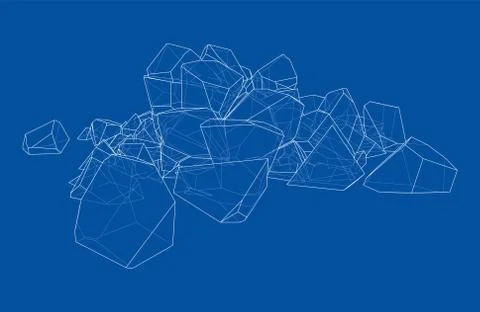 A bunch of stones. Vector illustration Stock Illustration