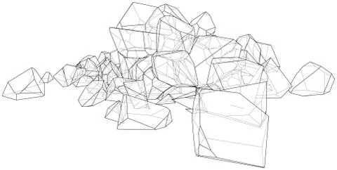 A bunch of stones. Vector illustration Stock Illustration