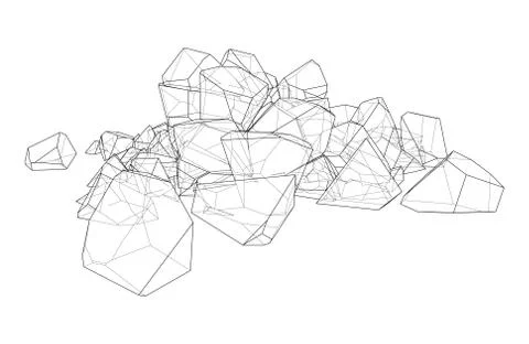 A bunch of stones. Vector illustration Stock Illustration
