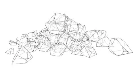 A bunch of stones. Vector illustration Stock Illustration