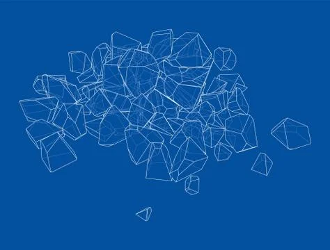 A bunch of stones. Vector illustration Stock Illustration