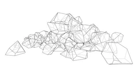 A bunch of stones. Vector illustration Stock Illustration