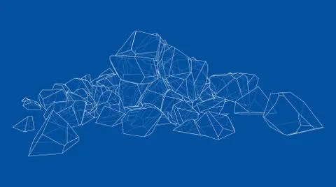 A bunch of stones. Vector illustration Stock Illustration