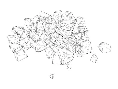 A bunch of stones. Vector illustration Stock Illustration