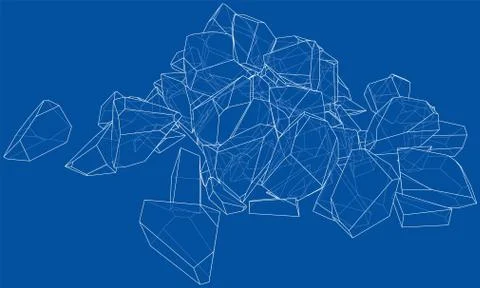 A bunch of stones. Vector illustration Stock Illustration