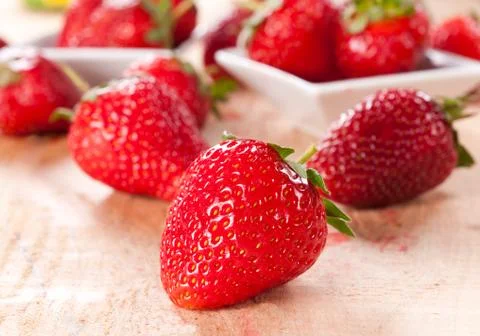 Bunch of strawberries Stock Photos