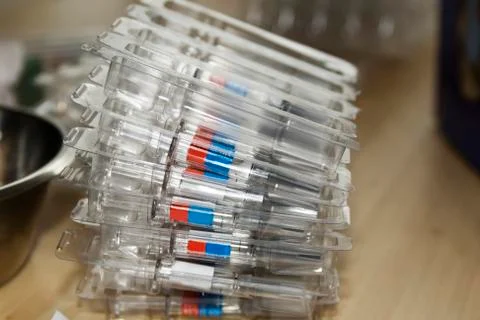 Bunch of syringes Foto stock