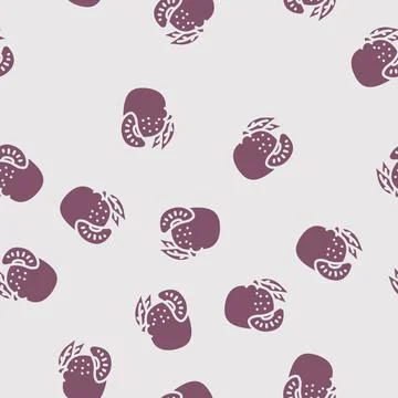 Bunch tangerine glyph vector seamless pattern Stock Illustration