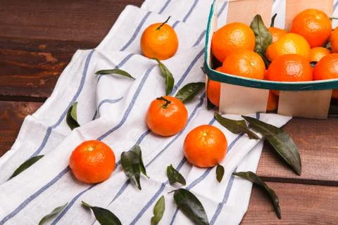 Bunch of tangerines Stock Photos