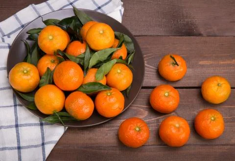 Bunch of tangerines Stock Photos
