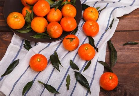 Bunch of tangerines Stock Photos