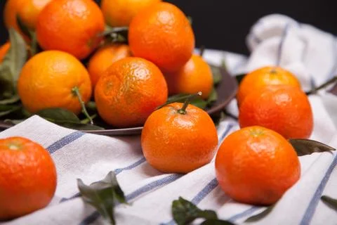 Bunch of tangerines Stock Photos