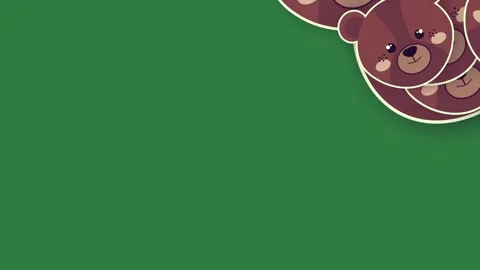 Bunch of teddy bears on brown in circle sitting top each other isolated Vídeo Stock 336890062