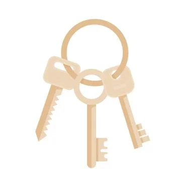 Bunch of three keys Stock Illustration