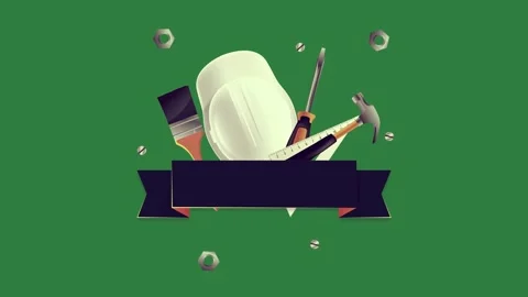 Bunch of tools in it and an image broken toilet background on colorful motion Stock Footage 337336210