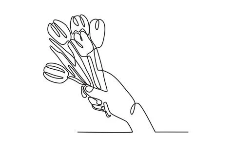 A bunch of tulips Illustrazione stock