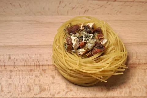 Bunch of uncooked noodle Stock Photos
