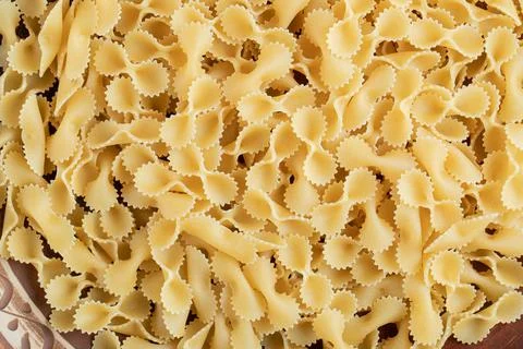 Bunch of uncooked pasta in close up view Stock Photos